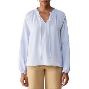 NWT Social Standard by Sanctuary Long Sleeve Peasnat Top Women's Sz L Light Blue